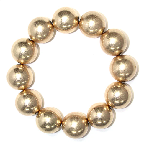 WORN GOLD LARGE BEADED BRACELET