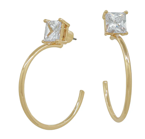 GOLD STUD HOOP EARRING