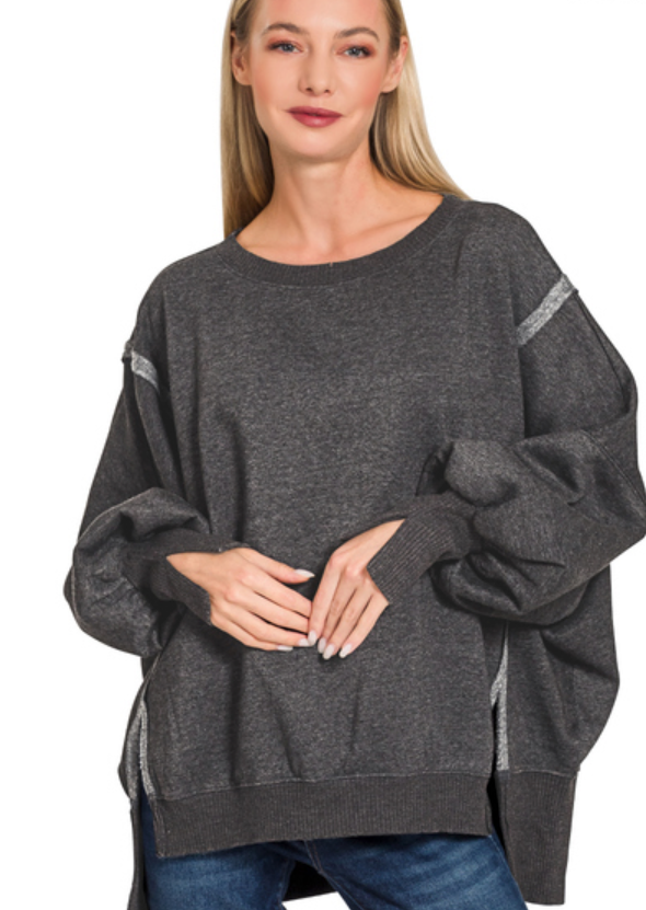 MINERAL WASH BATWING PULLOVER