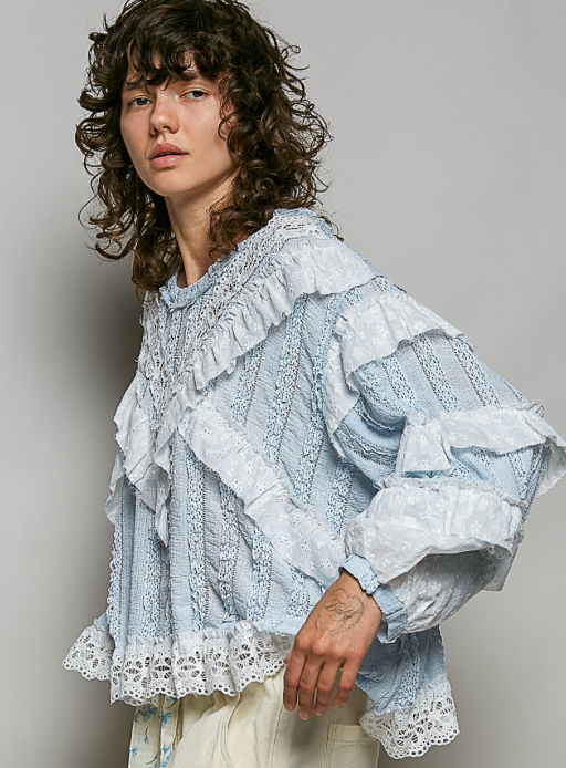 BOHO CUTIE LACE RUFFLE TOP