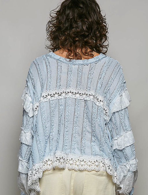 BOHO CUTIE LACE RUFFLE TOP
