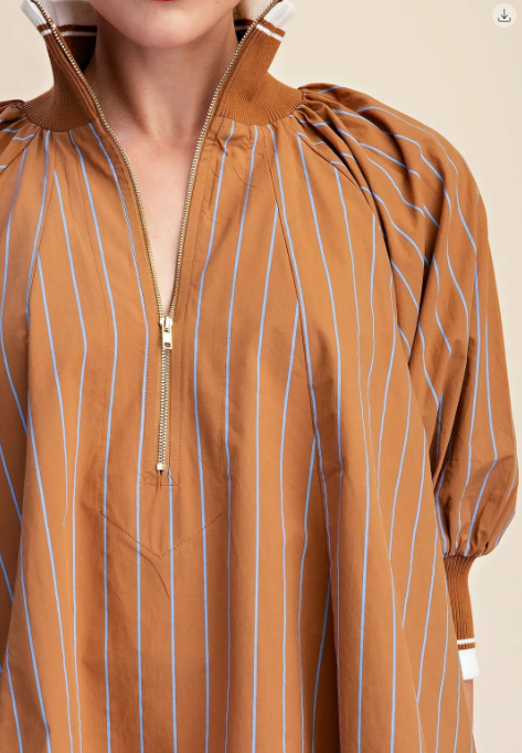HALF ZIP STRIPED TOP