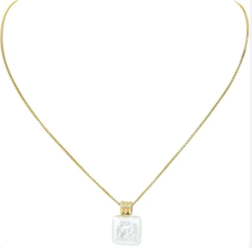 SQUARE PEARL NECKLACE