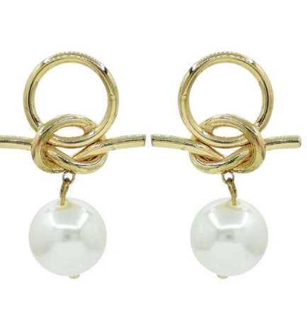 KNOTTY PEARL DROP EARRING