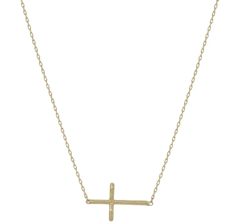 SIDEWAY CROSS NECKLACE