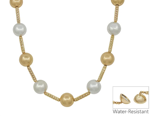 GOLD AND SILVER PIPE NECKLACE