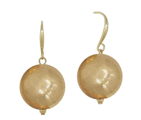 WORN GOLD BALL EARRING
