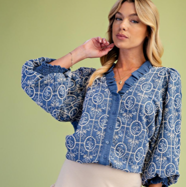 DUSTY DITSY EMBROIDERED BLOUSE