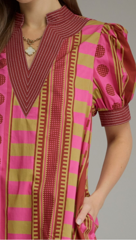 DIXIE DOT AND LIME MIDI DRESS