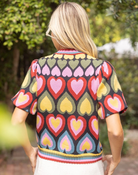HEART TO HEART MULTICOLOR KNIT TOP