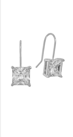 WIRED CZ STONE SILVER EARRING
