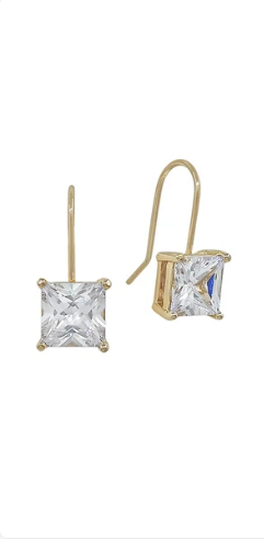 WIRED CZ STONE GOLD EARRING