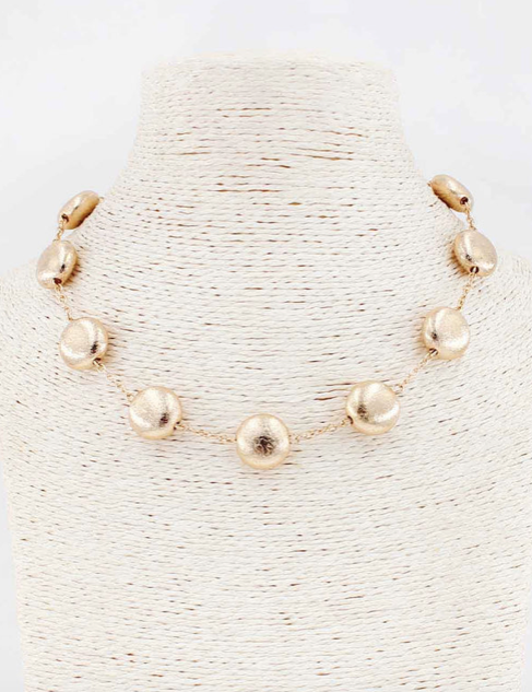 FLAT BEADED GOLD NECKLACE
