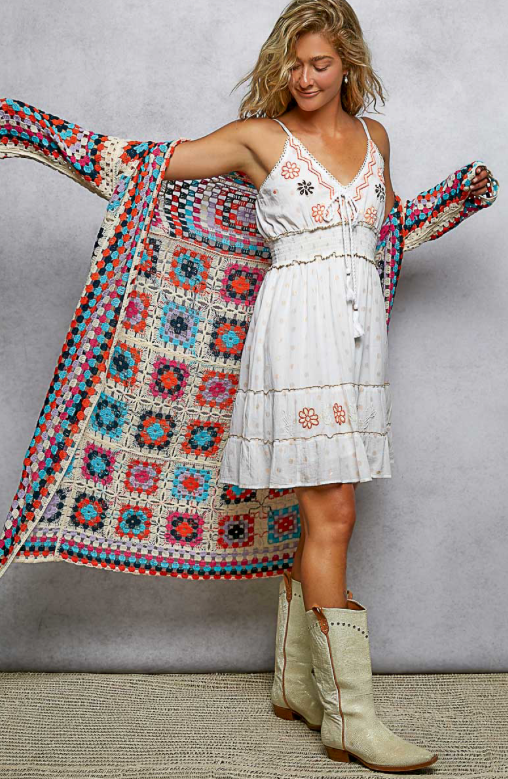 OPEN FRONT CROCHET PATTEREND DUSTER