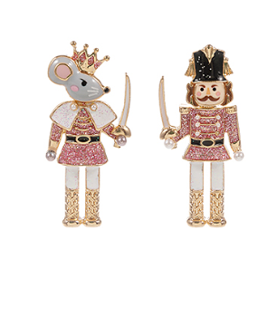 MOUSE KING AND NUTCRACKER EARRING