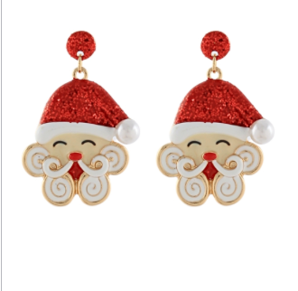 SANTA EARRING WITH PEARL HAT